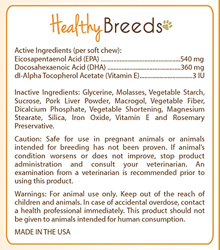Healthy Breeds German Pinscher Omega HP Fatty Acid Skin and Coat Support Soft Chews 90 Count