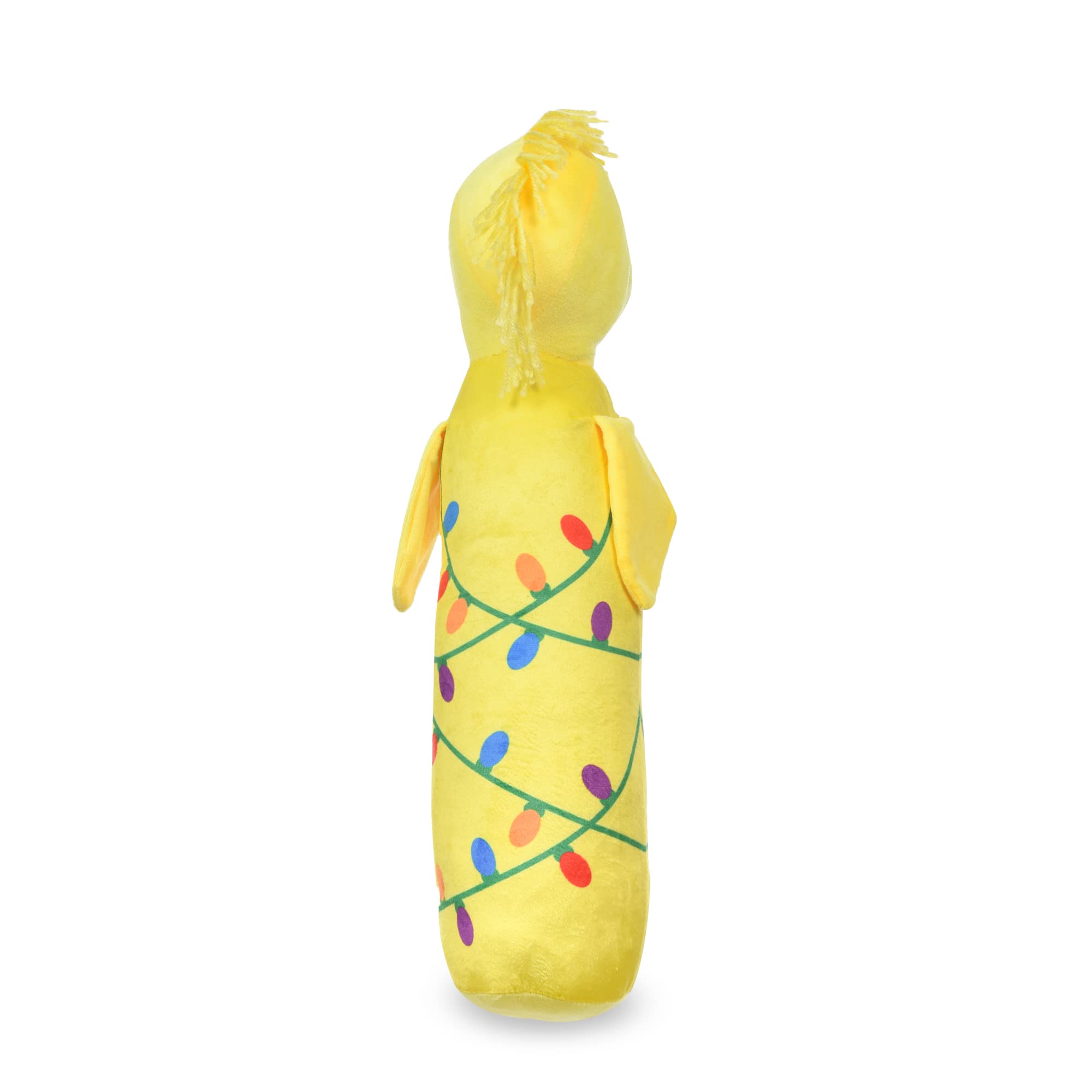 Peanuts Plush Woodstock Holiday Dog Toy, 24" Squeaky Chew Toy, Holiday Tangled Lights, Model FF14614 for Large Dogs