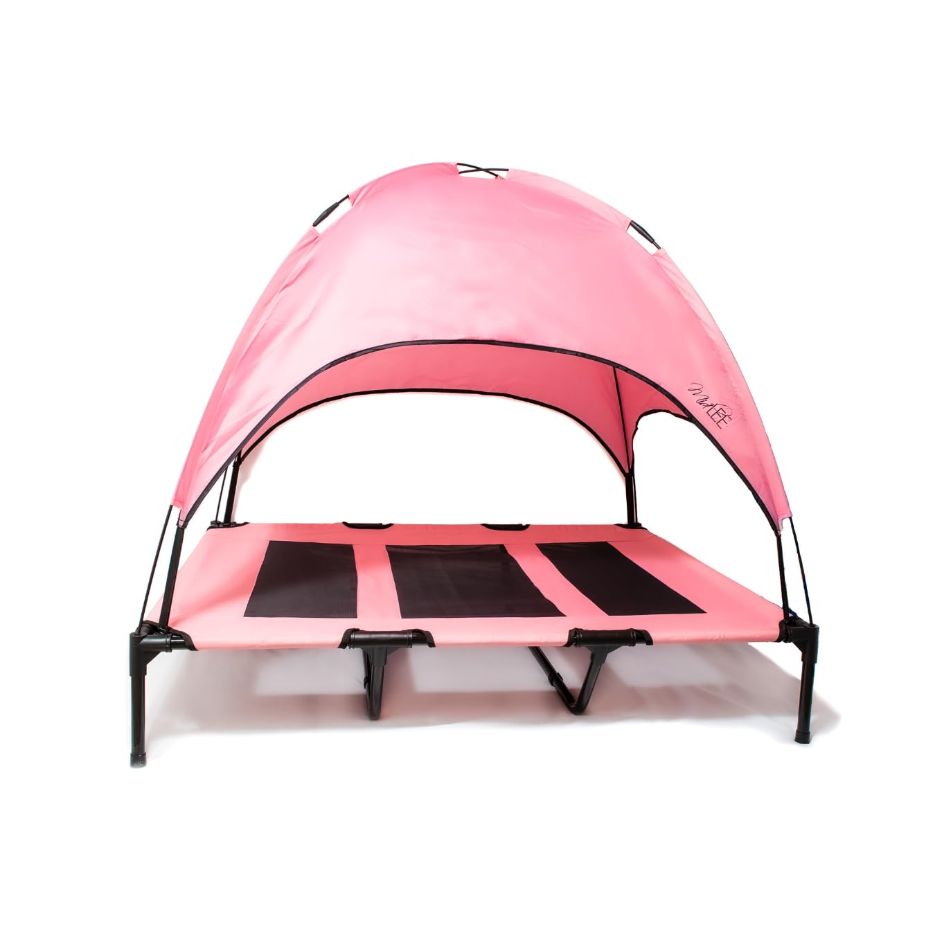 Midlee Pink Dog Cot Bed With Canopy (Large)- 30'' X 36''