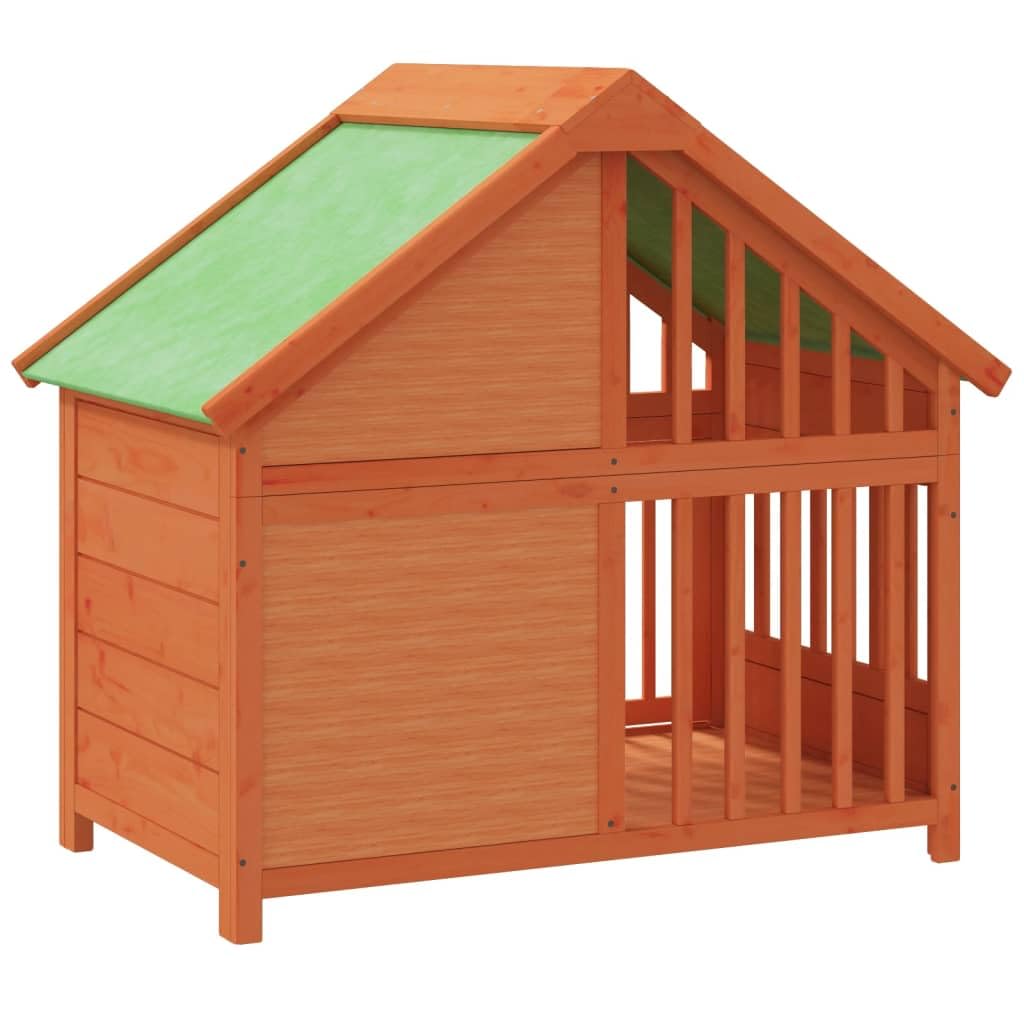 vidaXL Dog Kennel Outdoor Pet House Crate Cage with Roof - Solid Wood Pine, Water-Resistant, Large Entrance, 37.8"x23.8"x34.3"