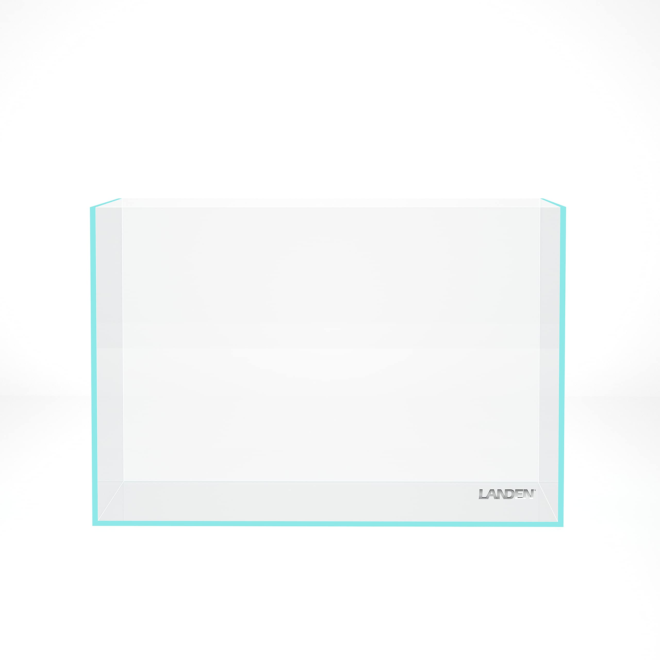 Landen 45P 10 Gallon Rimless Low Iron Aquarium Fish Tank,W17.7  D11.8  H11.8 in(45x30x30cm) 5mm Thickness with Nano Foam Levelin