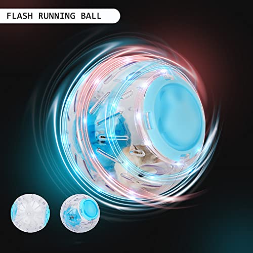 Flash Hamster Ball Crystal 12.5Cm 4.92Inch Running Activity Exercise Ball Toy Transparent Hamster Ball Small Animals Cage Accessories For Small Animals(S, Blue D)