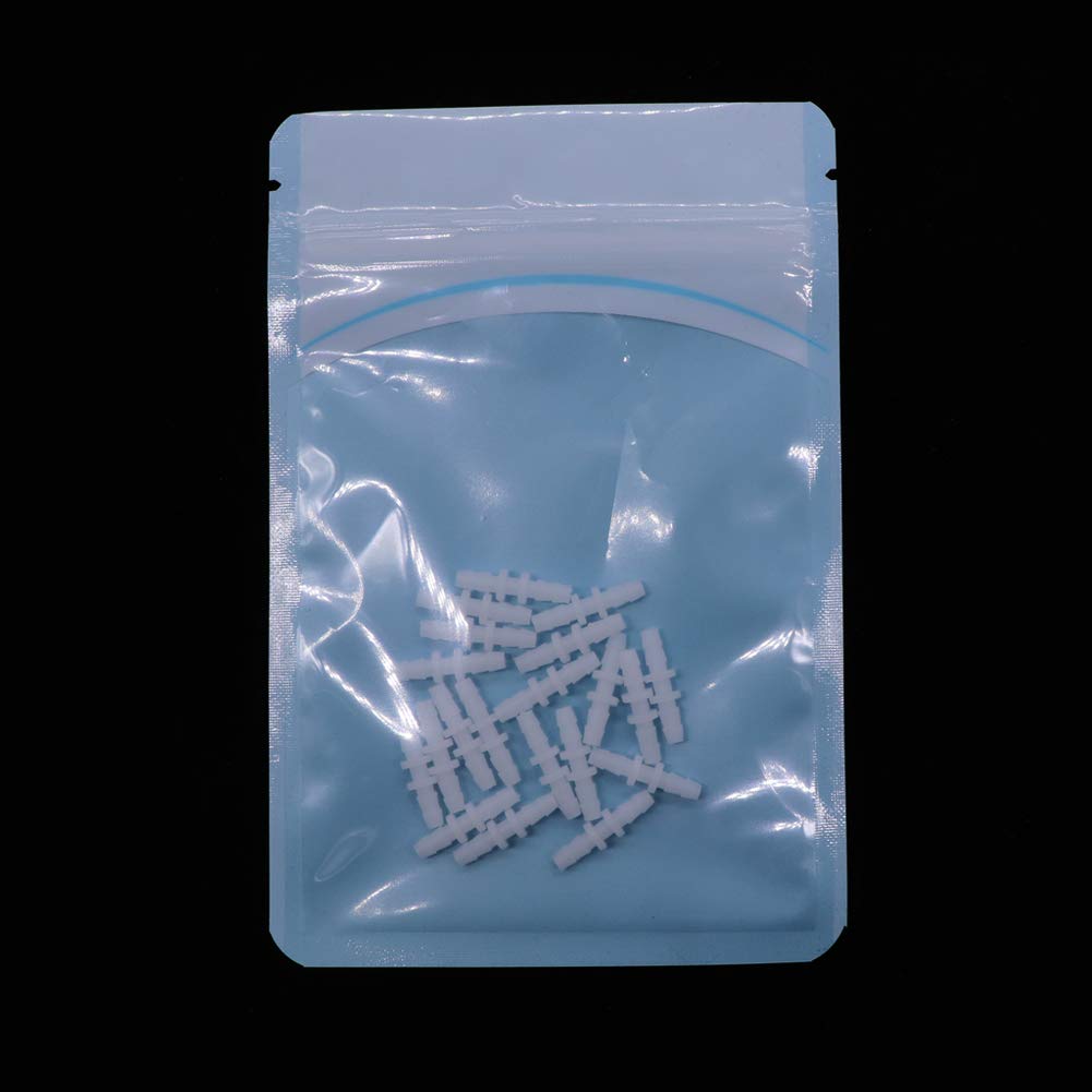 Treedix 20Pcs Aquarium Air Valve Connector White Plastic Inline Tubing, Compatible With 2Mm Id X 4Mm Od Tube