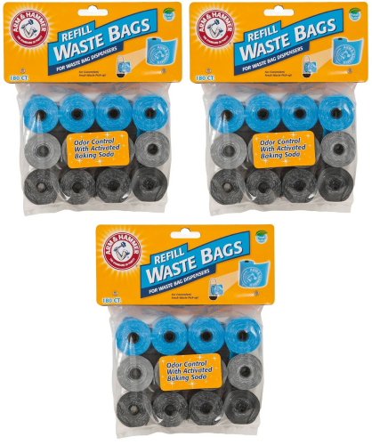 Arm & Hammer Waste Bag Refill Assorted Colors 540Ct (3 X 180Ct)
