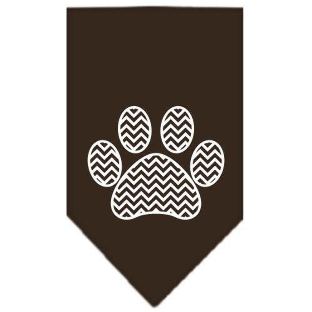 Mirage Pet Products Chevron Paw Screen Print Bandana, Red, Small