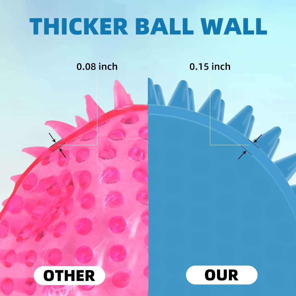 4.5    Heavy Duty Squeaky Dog Balls Toys For Medium Large Dogs 4 Pack Indestructible Dog Toys For Aggressive Chewers Spike Dog B