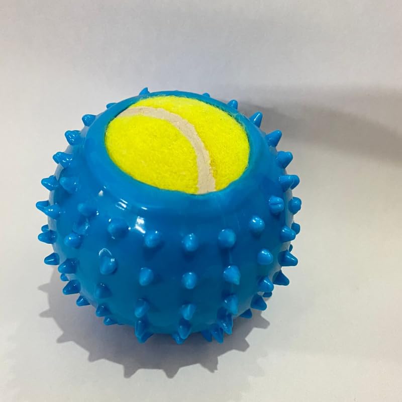Psk Pet Mart Ball For Massage, Muscle Relief, Deep Tissue,Catch And Play Spikey Rubber Ball For Dogs Pack Of 1 Colorful Spike Ba