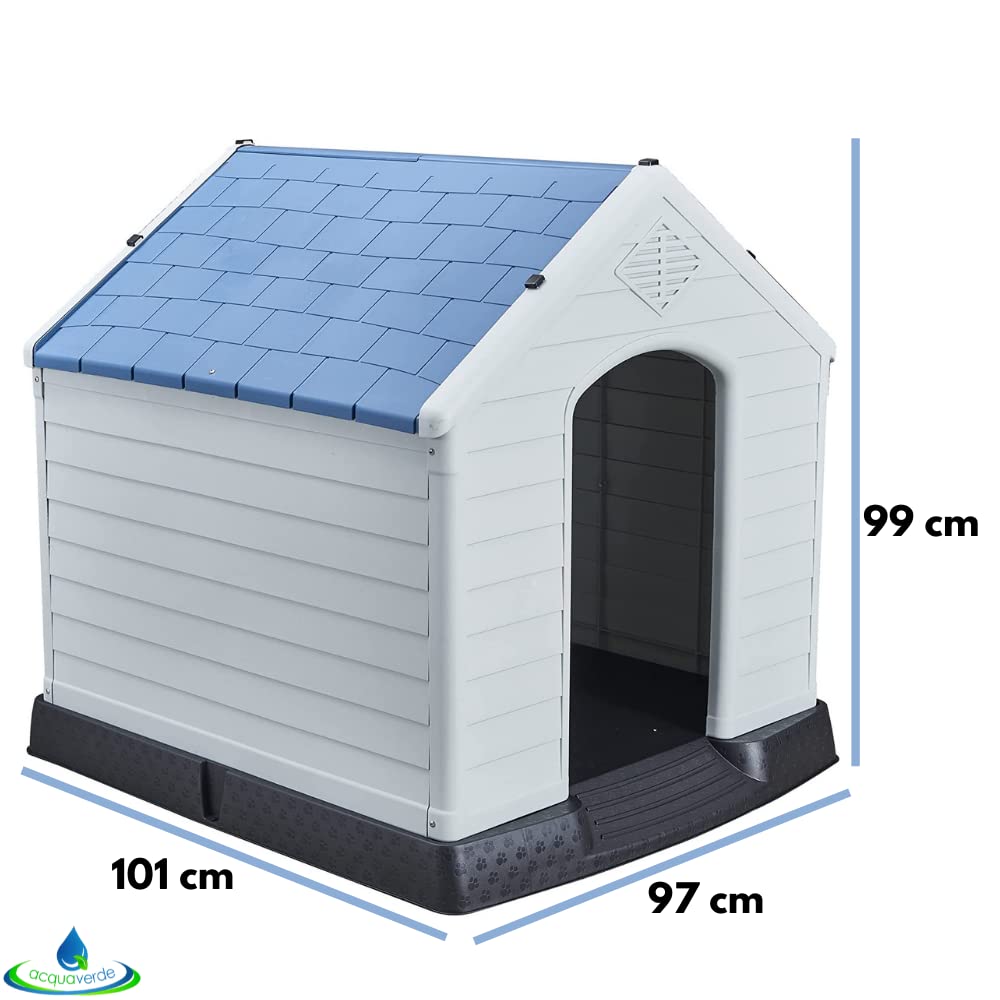 Acquaverde Maxi House For Large Dogs Made Of Pvc Resin For Outdoor Garden Cm 101X97X99