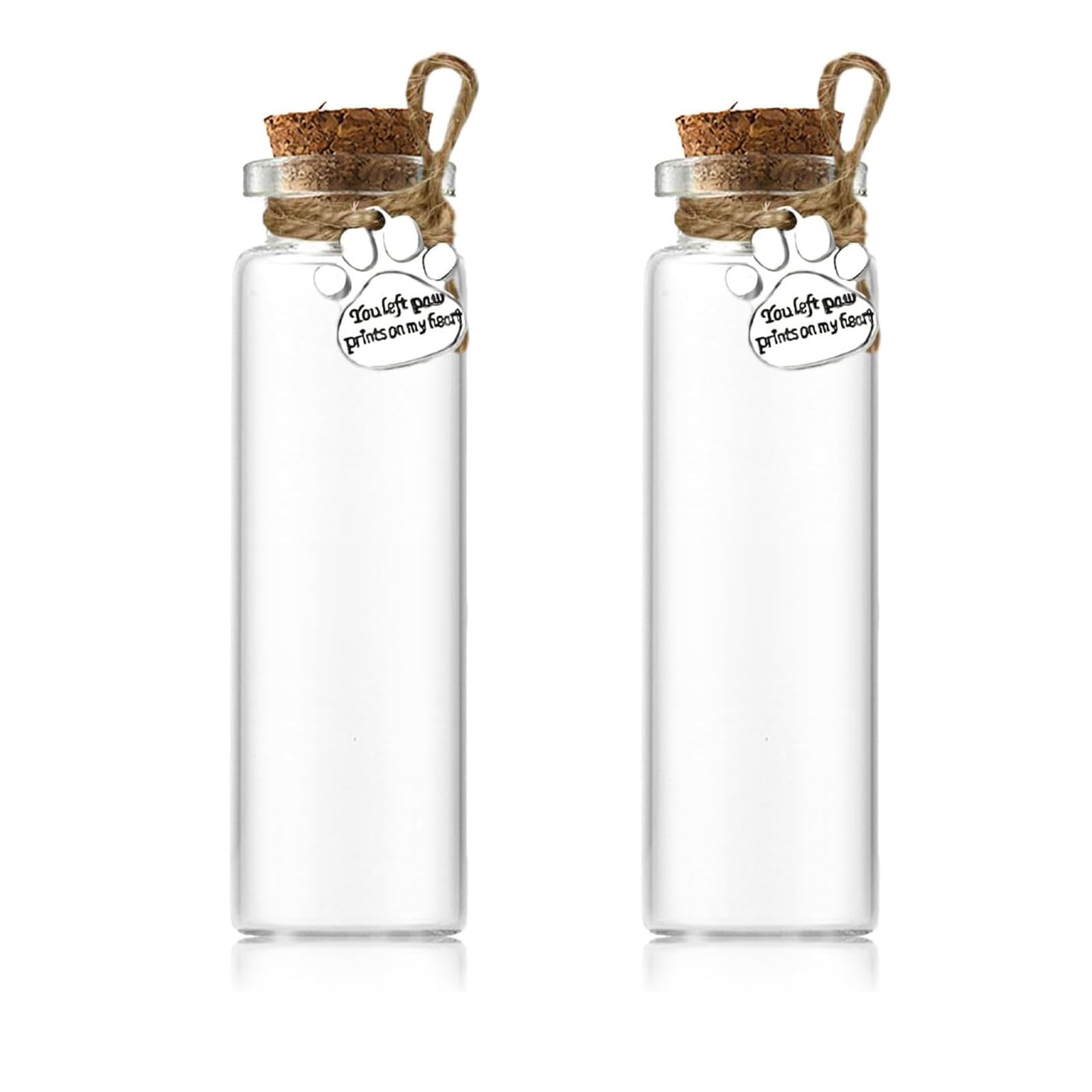 Uaiagm 2Pcs Hair Locket Keepsake For Pet Glass Vial For Ashes Or Hair Cat Jar Pet Memorial Keepsakes Dog Fur Memorial Bottle Loc