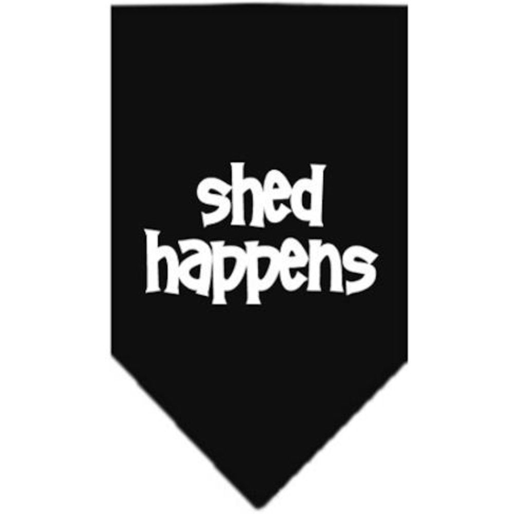 Pet and Dog Bandana Screen Printed, Shed Happens Black Large