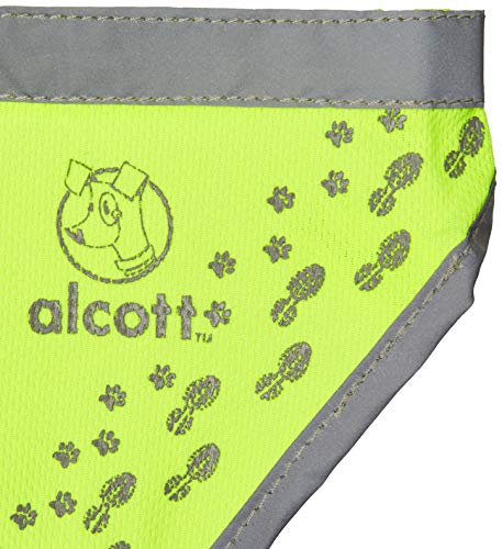 Flexi Alcott Essentials Visibility Dog Bandana, Small, Neon Yellow with Reflective Accents,APL ES SM BA