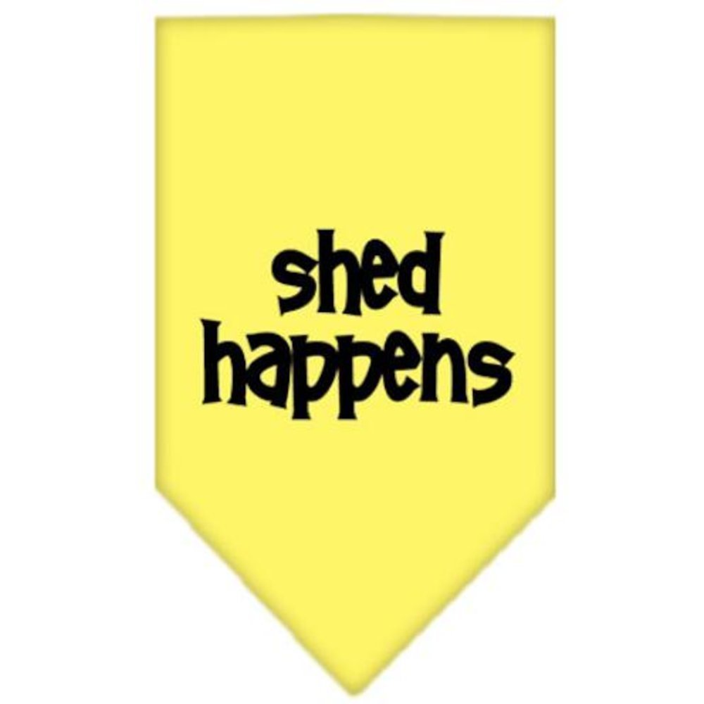 Pet and Dog Bandana Screen Printed, &quot;Shed Happens&quot; Yellow Small
