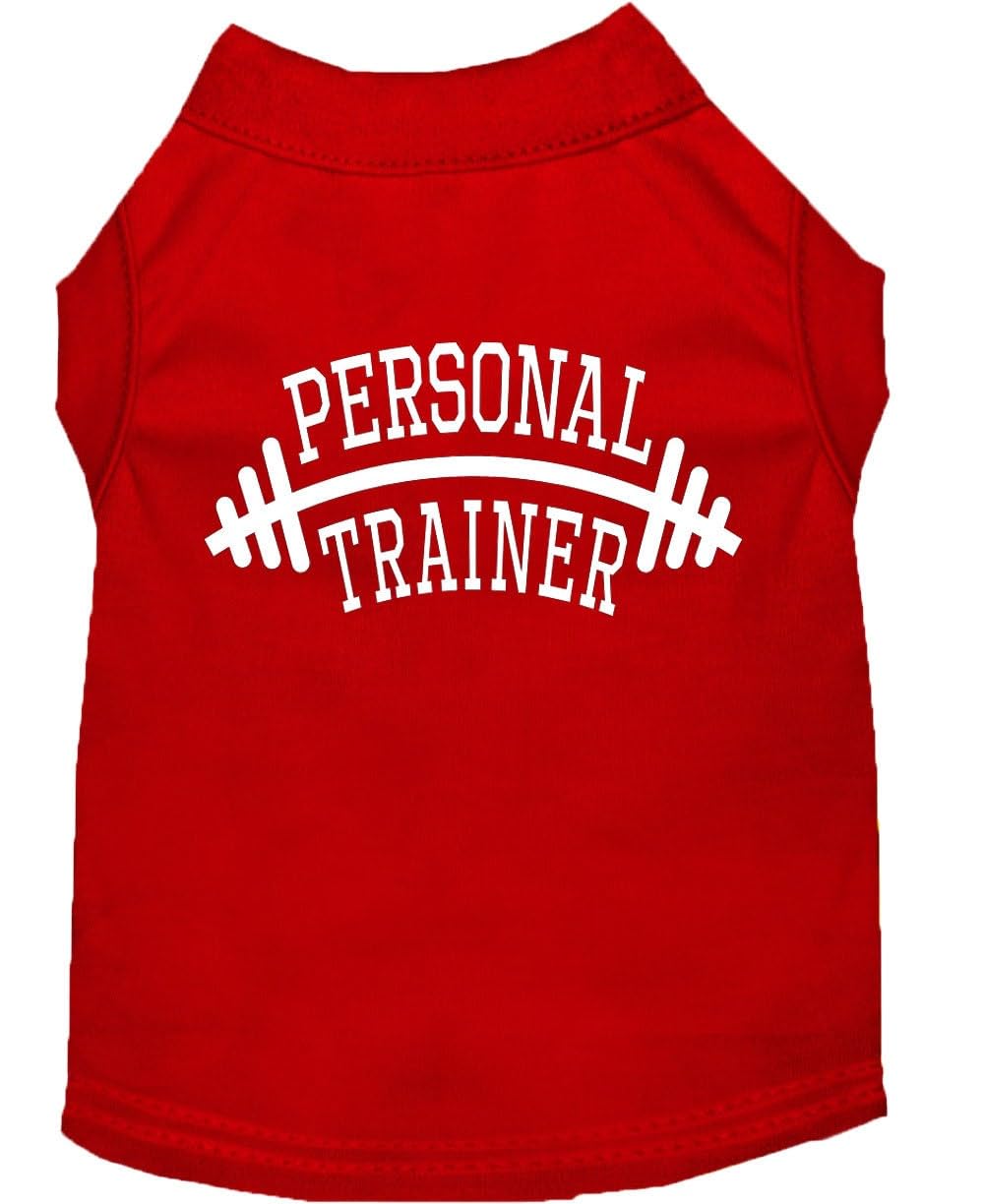 Mirage Pet Products Personal Trainer Screen Print Shirt, Medium, Red