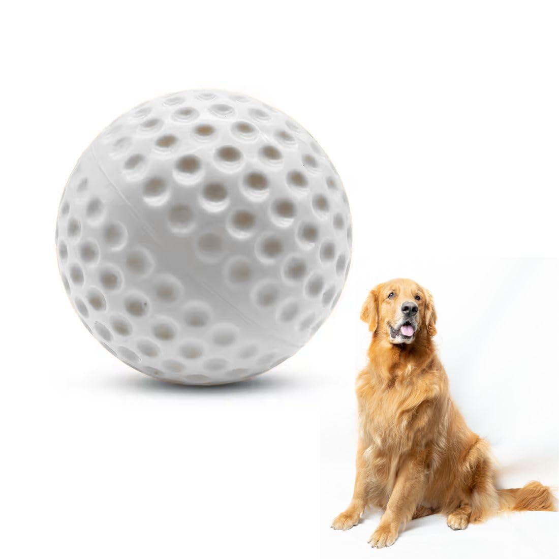 Pet Fun Textured Chew Toy For Dogs | 8 Cm Rubber Dental Toy | Safe For Small, Medium & Large Breeds (White) (Colour May Vary)