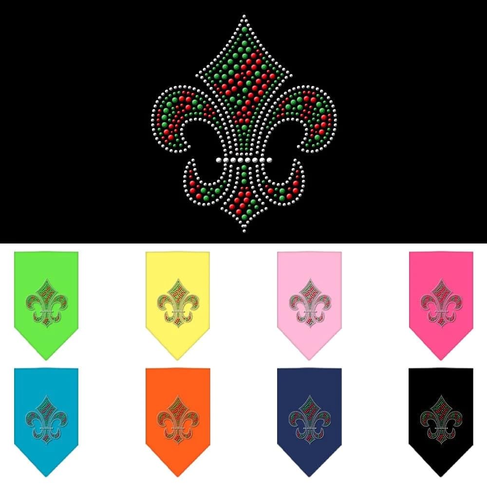 Mirage Pet Products Christmas Fleur De Lis Rhinestone Bandana, Large, Cocoa