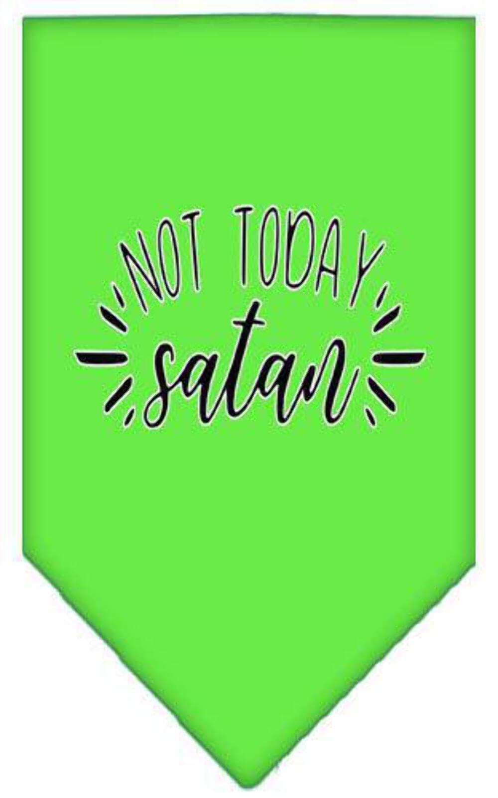 Pet and Dog Bandana Screen Printed, &quot;Not Today Satan&quot; Turquoise Large