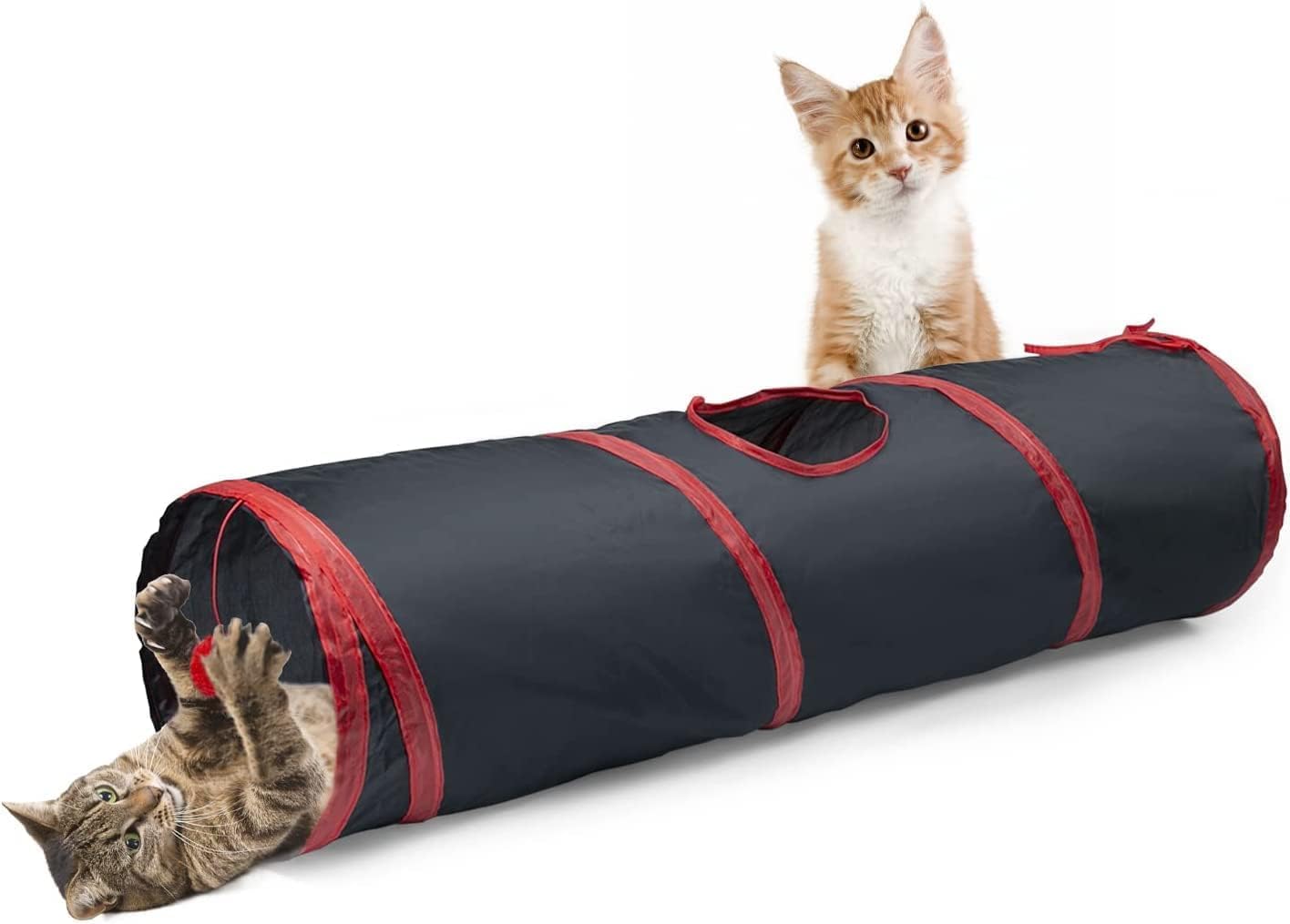 Cat Tunnels For Indoor 2 Way Tunnel Durable Toys Foldable Tube Pet Play Tube  Collapsible Tunnel For Small Pet, Kitty, Doggy, R