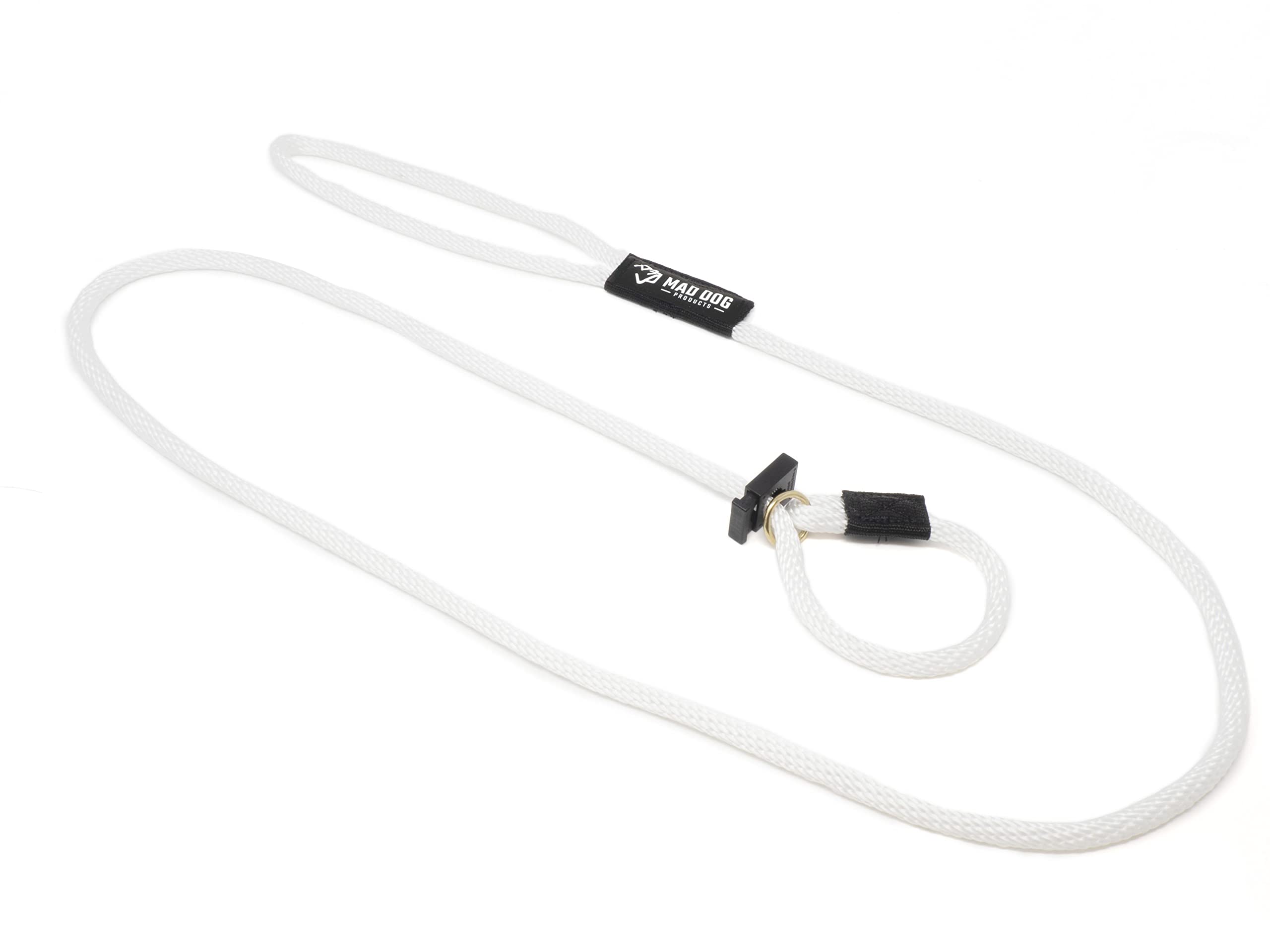 Mad Dog Products English Slip Dog Lead | 1/2 Inch X 10 Feet | White