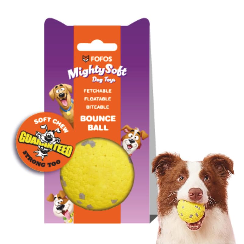 BarkButler x FOFOS Super Durable Bounce Ball (S)  Dog Ball Toy, Chew Toys for Dogs, Dog Toys for Medium Dogs (020kgs)  Yellow
