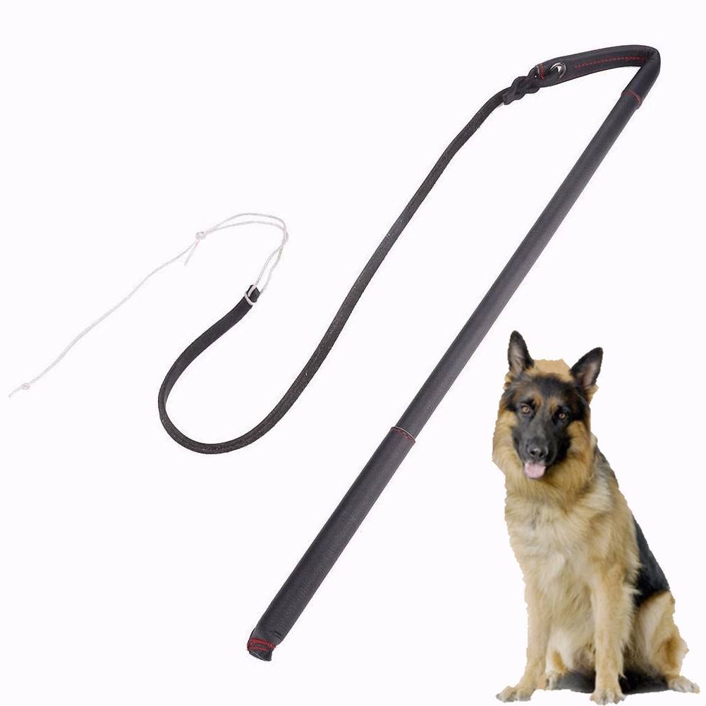 Pssopp Cowhide Dog Agitation Whip Dog Teaser Wand Dog Training Whip Dog Teaser Wand Outdoor Playing For Pulling, Chasing, Chewing, Teasing, Training