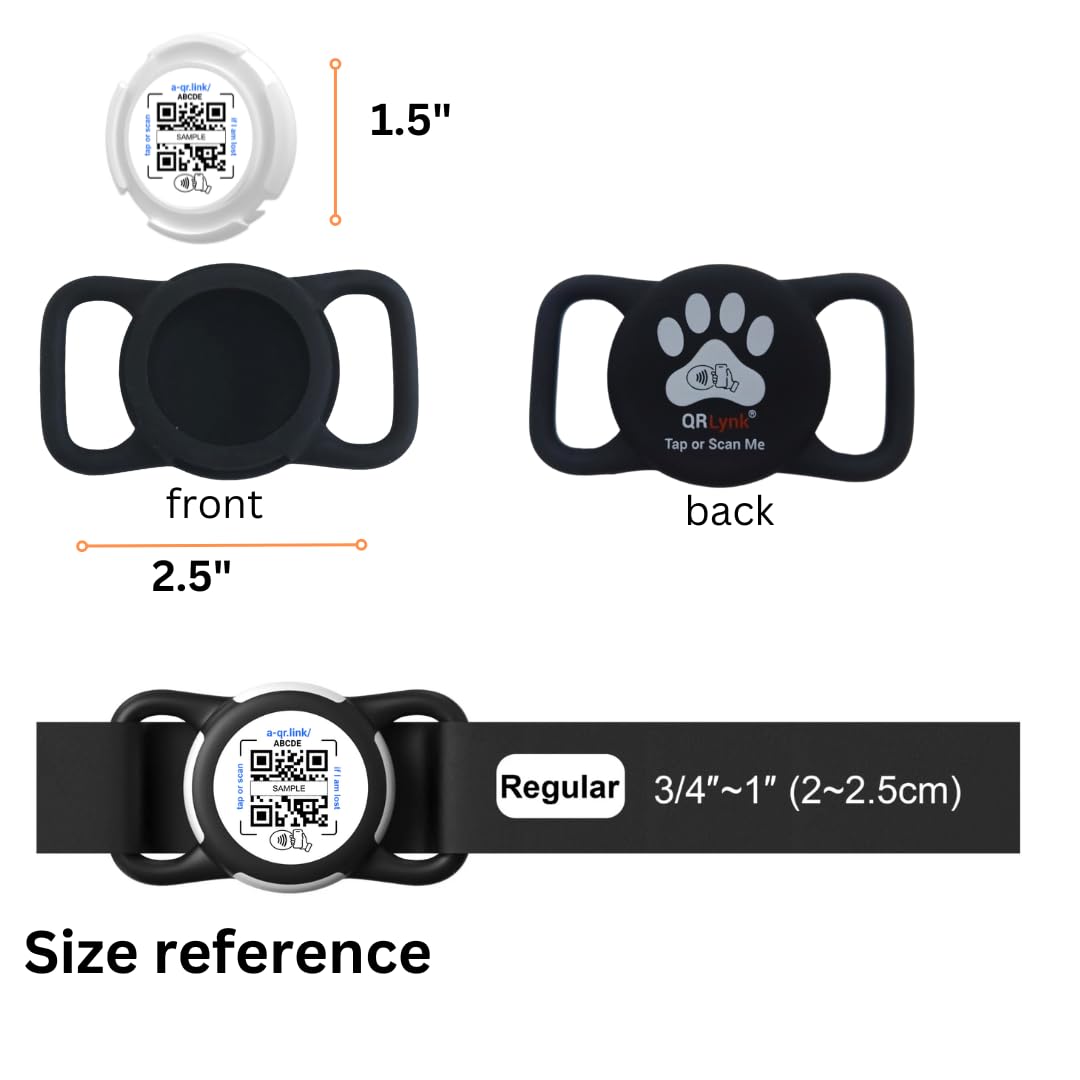 Smart Nfc Pet Id - Qr Code Airtag Holder - Silent Tag Collar - Waterproof, Lightweight Ideal For Dogs & Cats - Instant Access To