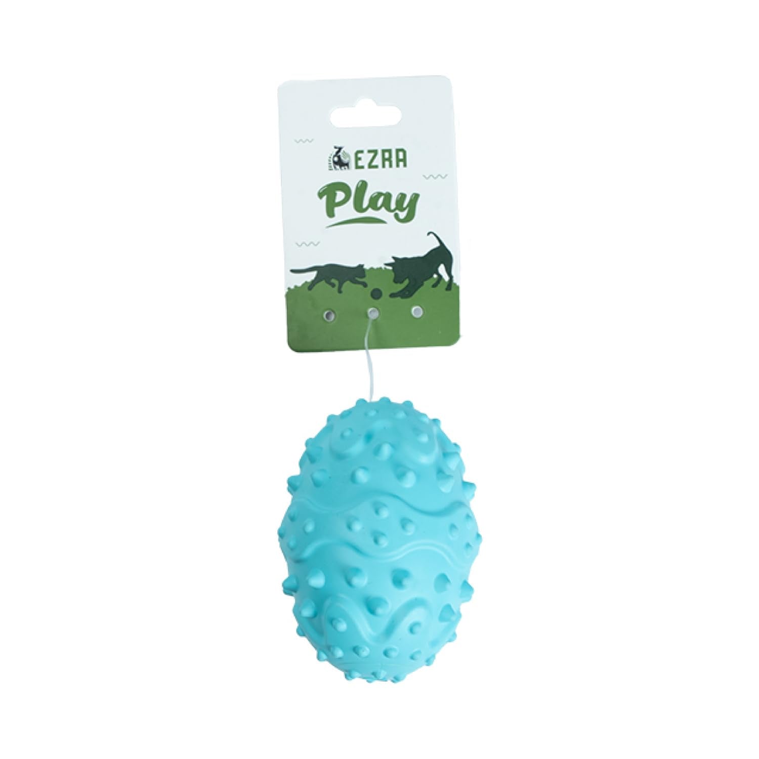 EZRA Play Refillable Pear Dog Toy  Blue, Durable NonToxic Rubber Chew Ball | Interactive Fetch, Bounce & Dental Health Toy for