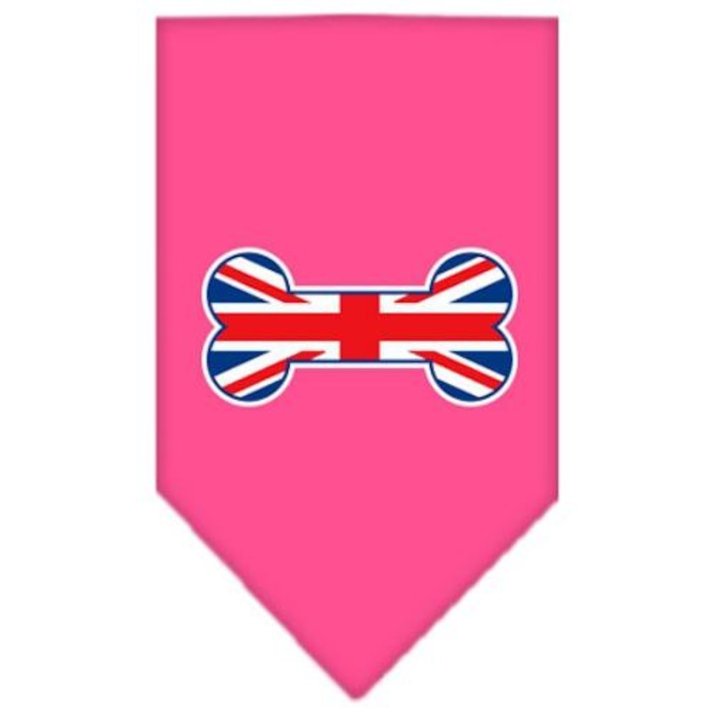 Mirage Pet Products Bone Flag UK Screen Print Bandana for Pets, Large, Bright Pink