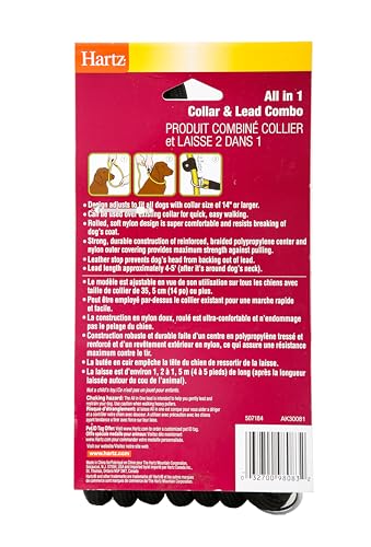 Hartz All-In-One Collar And Lead Combo For Medium To Large Dogs