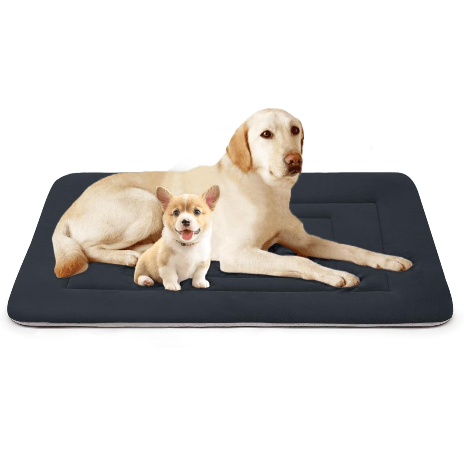 Joicyco Dog Crate Bed Pad Mat, 48 In Non Slip Bottom Washable Kennel Pad For Extra Large Dogs, Dark Red