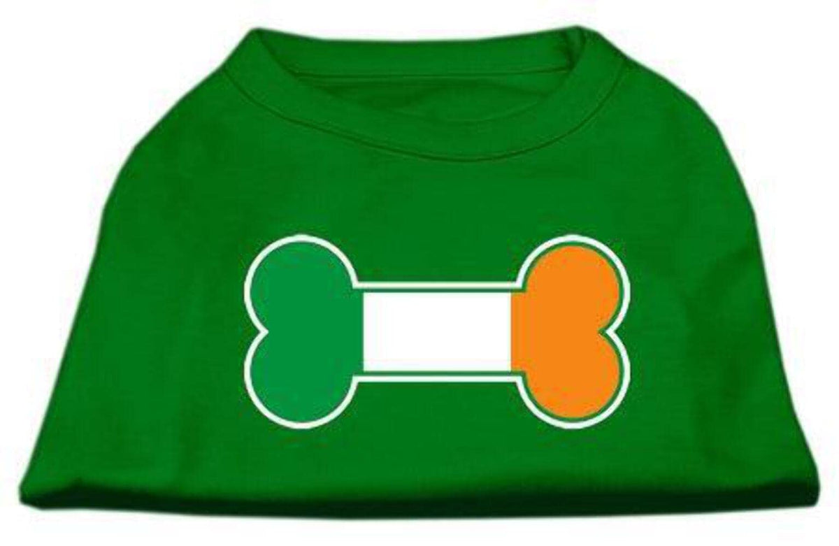 Mirage Pet Products 20-Inch Bone Flag Ireland Screen Print Shirt for Pets, 3X-Large, Emerald Green