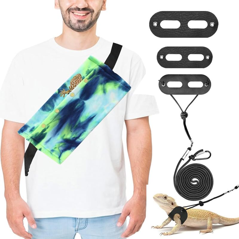 Small Animal Sling Carrier,Small Animal Bag For Bearded Dragons Lizards And Reptile With Adjustable Strap Tow Rope 3 Sizes Pack 