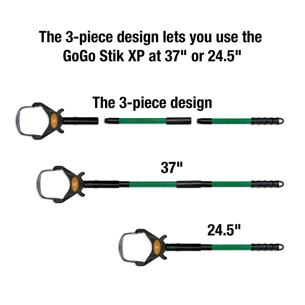 GoGo Stik XP Totally Clean Pro Pooper Scooper with Bags for All Dog Pet Waste Cleanup. 37inch. Keeps Hands and Scooper Clean. Us