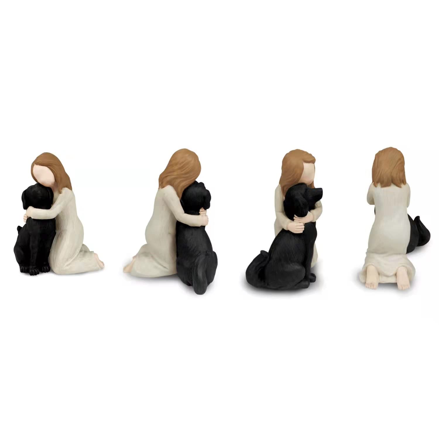 Bingo Castle Black Dog Angel Figurines, Angel Dog Friendship Memorials For Dog Lovers