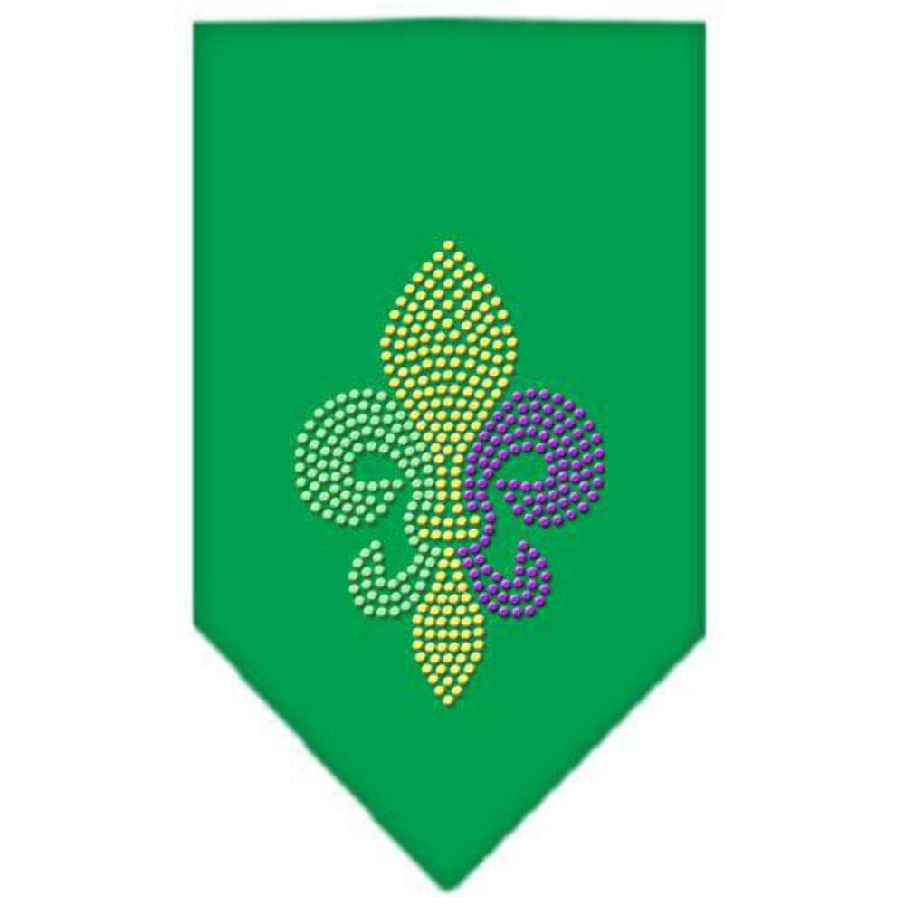 Mirage Pet Products Mardi Gras Fleur De Lis Rhinestone Bandana, Yellow, Small