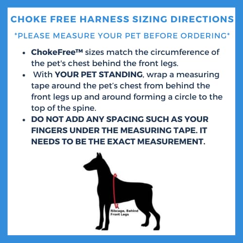 ChokeFree Velpro Mesh Pet Shoulder Harness Collar, 14'', Blue, Small