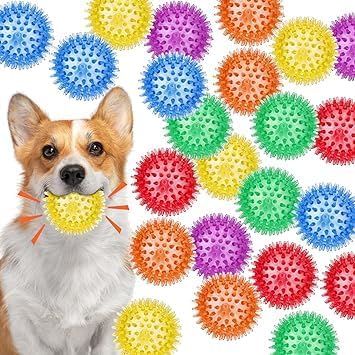 D&C Paws Dog Squeaky Chew Balls With Ultra Bouncy, Durable Tpr Rubber Dog Toys Ball Ideal For Puppy Teething Toys And Pet Cleans