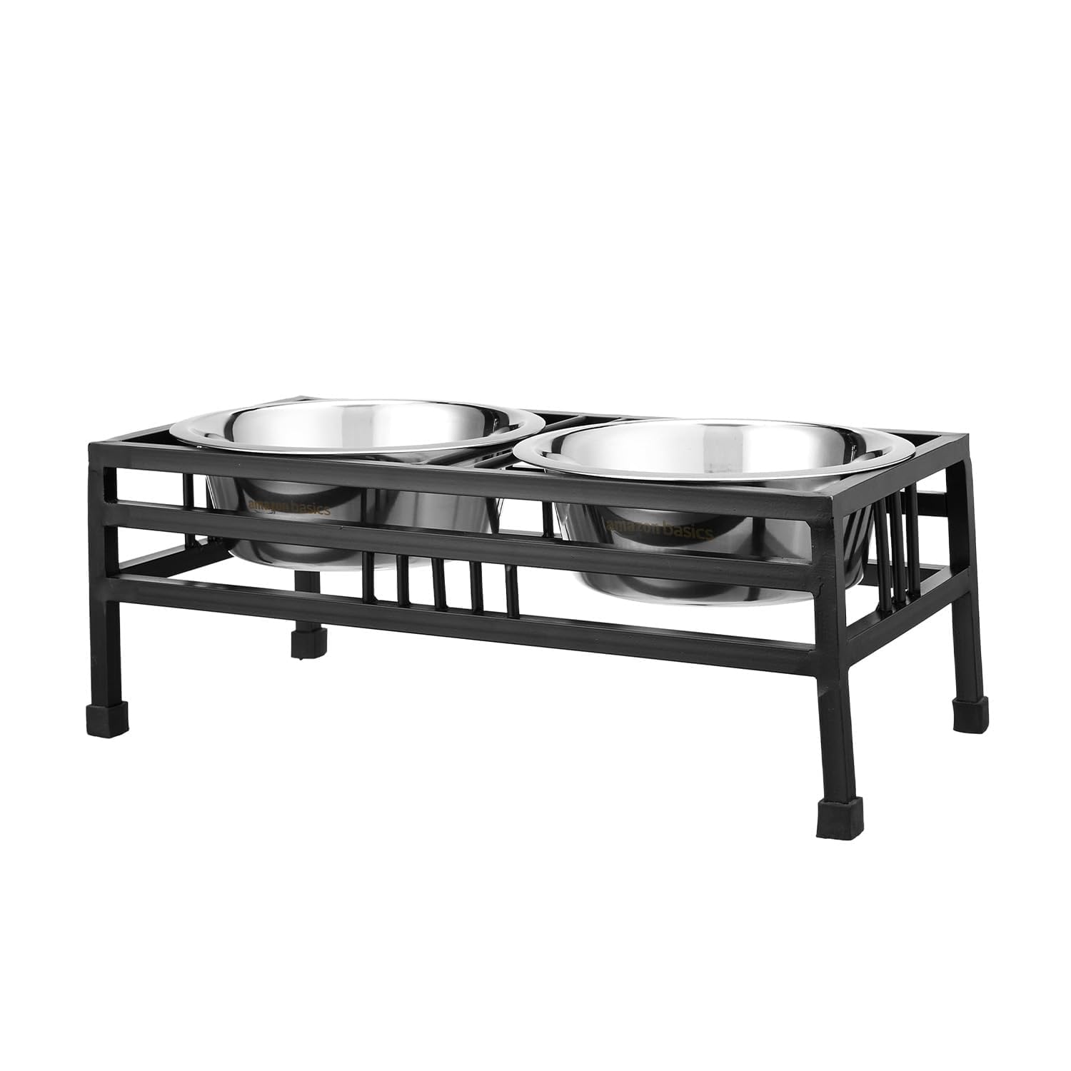 Kittupet Stainless Steel Dog Bowl Stand For Small Dogs & Cats  Elevated Pet Feeder With 400 Ml (2 Bowls) Large NonSkid Food An