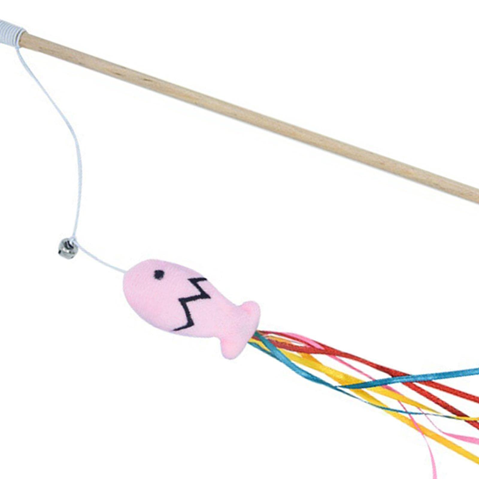 Heavenglow Cat Wand Toy Cat Teaser Wand Fun Playing Scratching Interactive Kitten Toys Pink