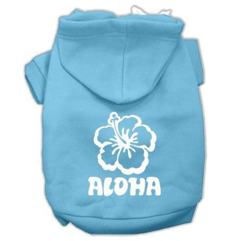 Pet, Dog & Cat Hoodie Screen Printed, 'Aloha Flower' Black Sm (3-6 Lbs.)