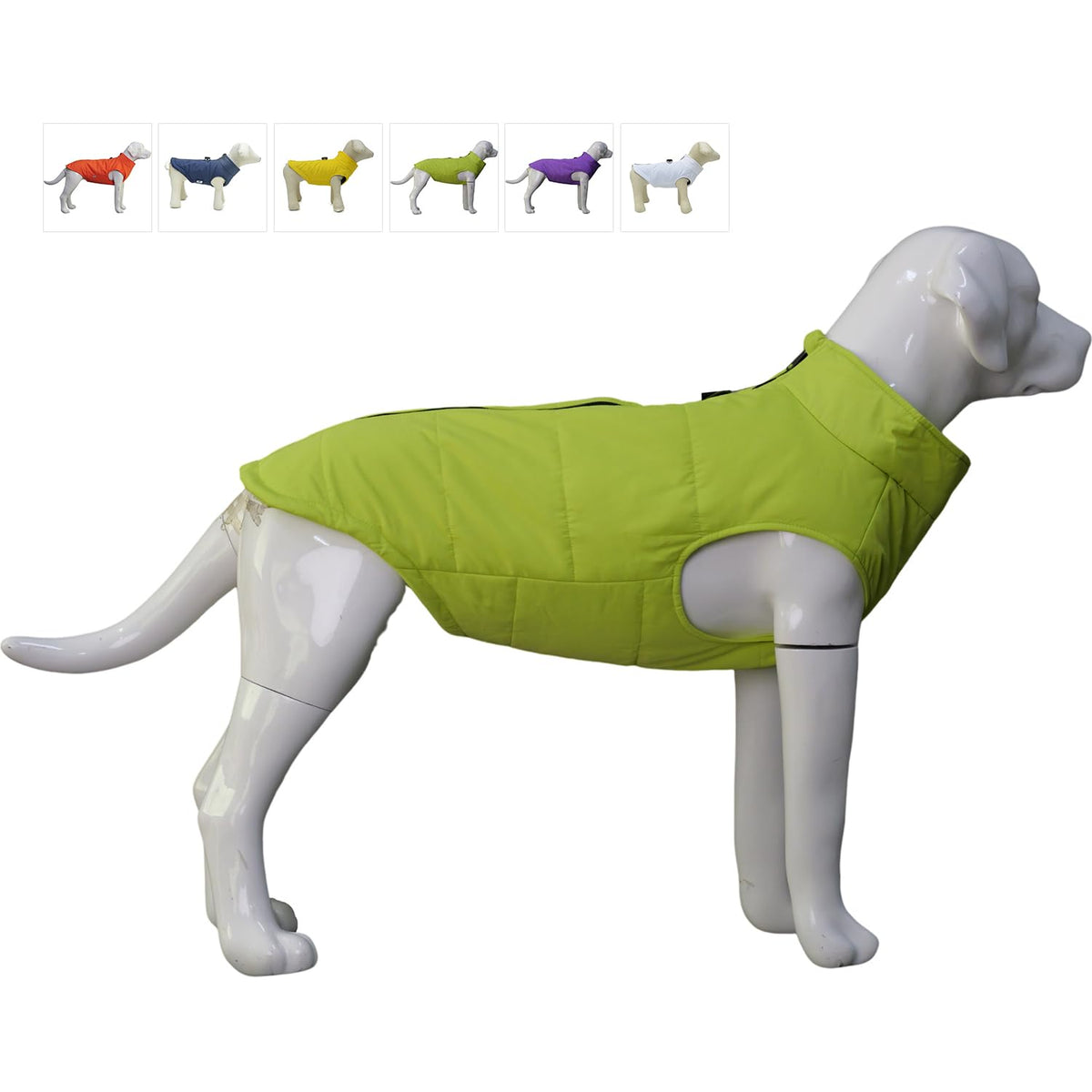 Lovelonglong Dog Winter Vest With Cotton Lining, Waterproof Ultra Warm Dog Winter Coat Windproof Zippered Jacket Breathable Soft Dog Coat For Small Medium Large Dogs Green Xxxl