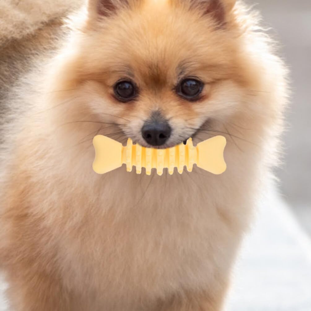 Milisten Durable Interactive Dog Toys Milk Flavor Dog Chewing Toys Fish Bones Shaped For Large Medium Small Agressive Puppies-2P