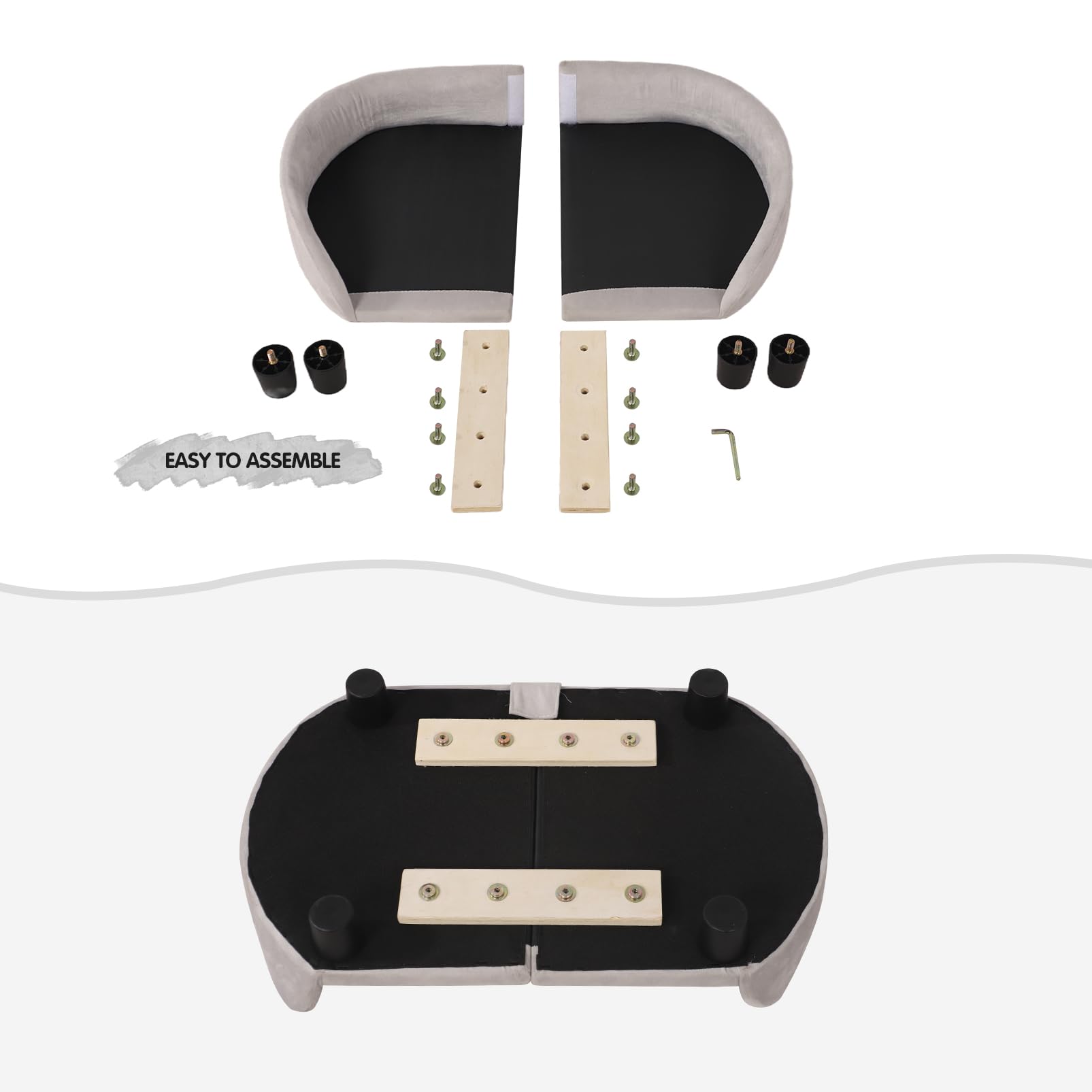 Cat Sofa Bed, Velvet Pet Couch Chair With Removeable & Washable Cushion For Small Dogs Cats (Gray)