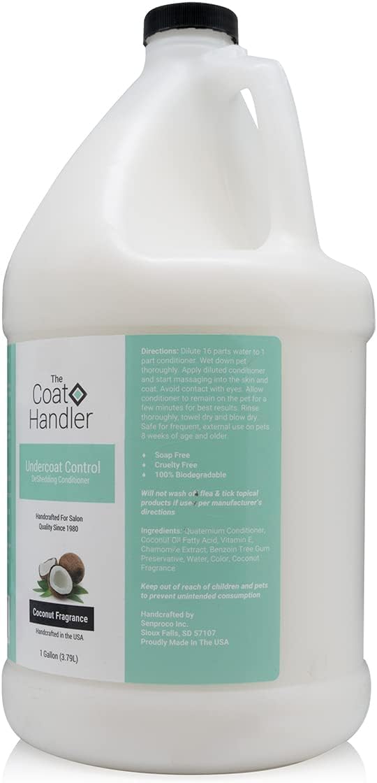 The Coat Handler Undercoat Control Deshedding Dog Conditioner Coconut Milk Fragrance, 1 Gallon - Combats And Reduces Shedding, U