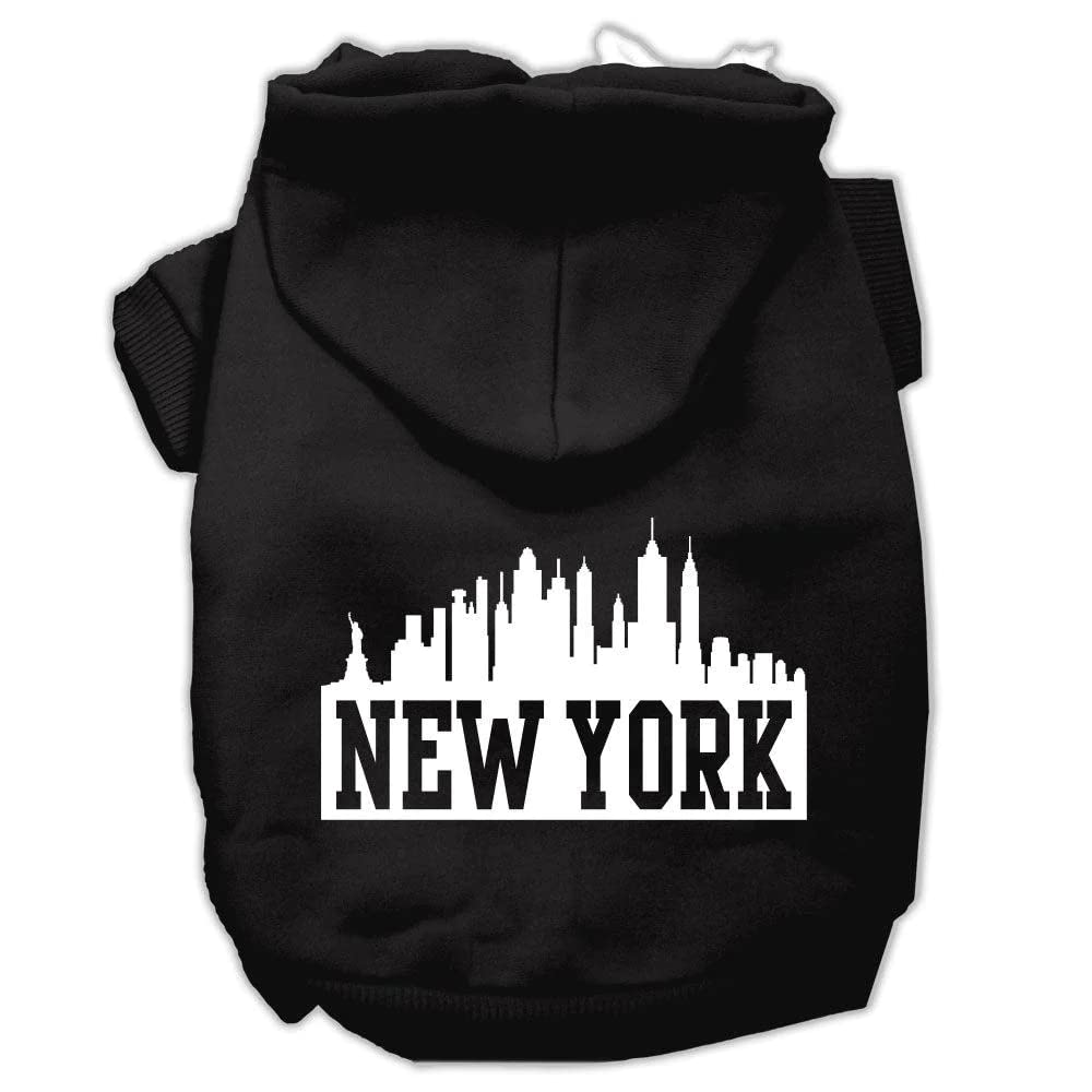 Mirage Pet Products 62-81 XXXLGY New York Skyline Screen Print Grey Pet Hoodie, X-Large