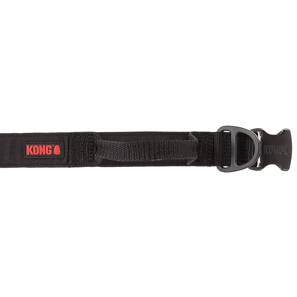 Kong Ultra Durable Padded Comfort Handle Dog Collar (Medium, Black)
