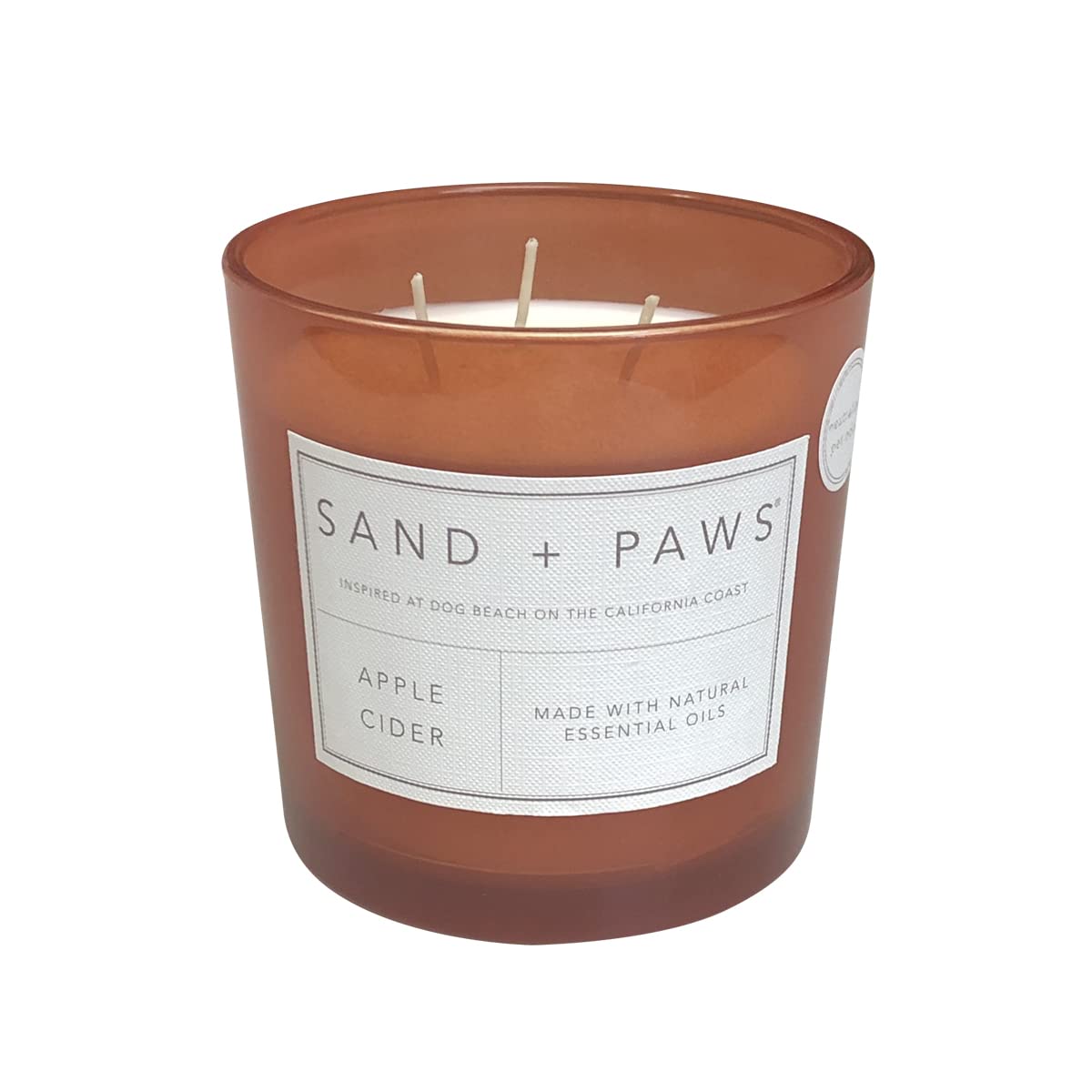 Sand + Paws Scented Candle - Apple Cider - Additional Scents and Sizes -Luxurious Air Freshening Jar Candles Neutralize pet Odor