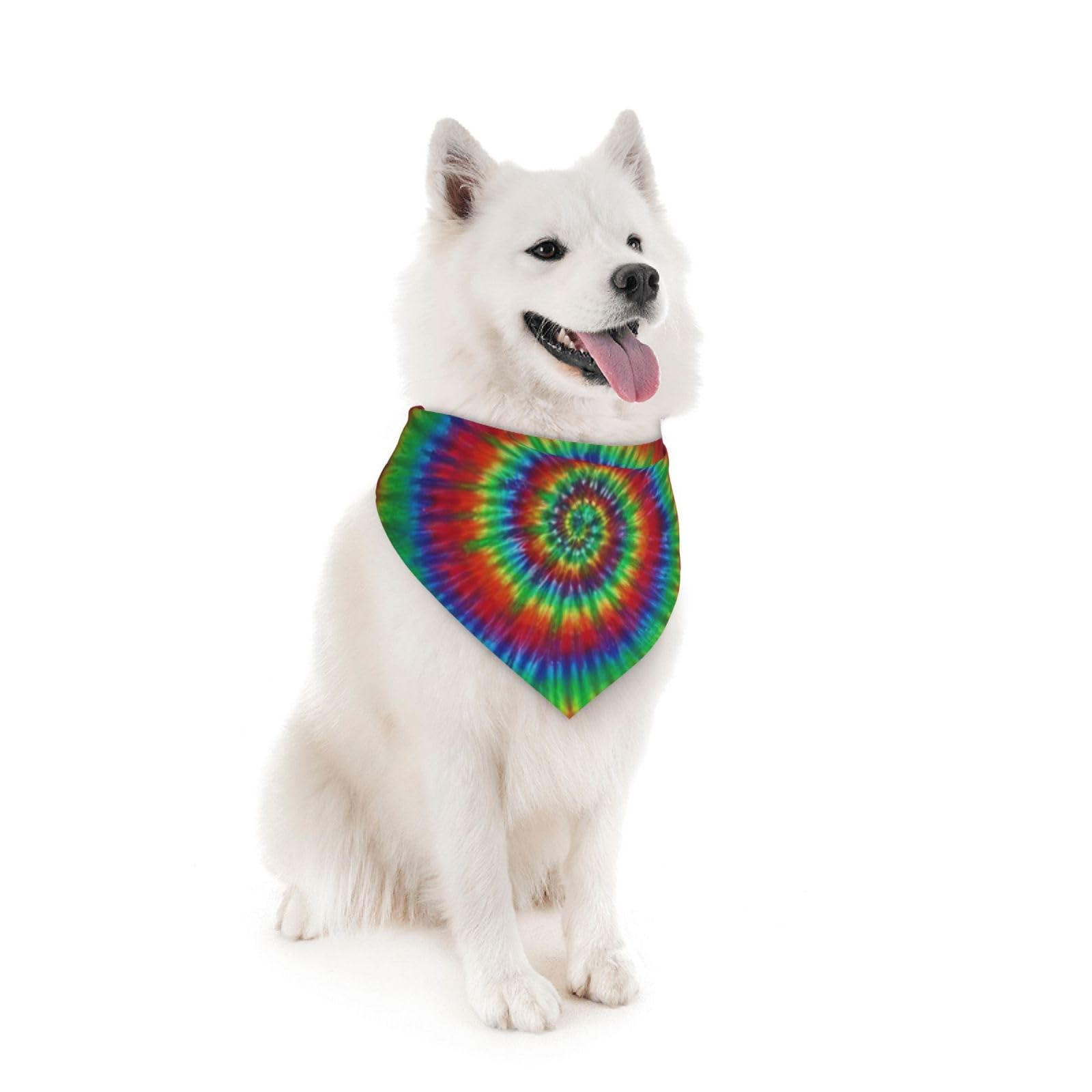 Green Rainbow Yellow Blue Rose Red Tie Dye Dog Bandana Scarf Triangle Bibs Pet Accessories Cat Kerchief