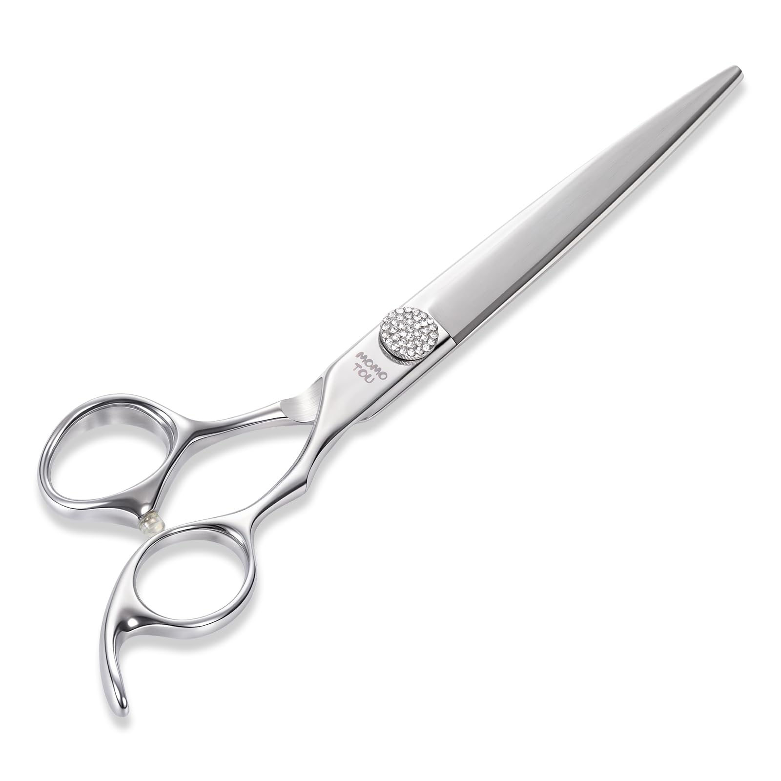 Momotou Professional Straight Dog Grooming Scissors With Simulation Diamond 440C Stainless Steel Polished Pet Cat Hair Cutting S