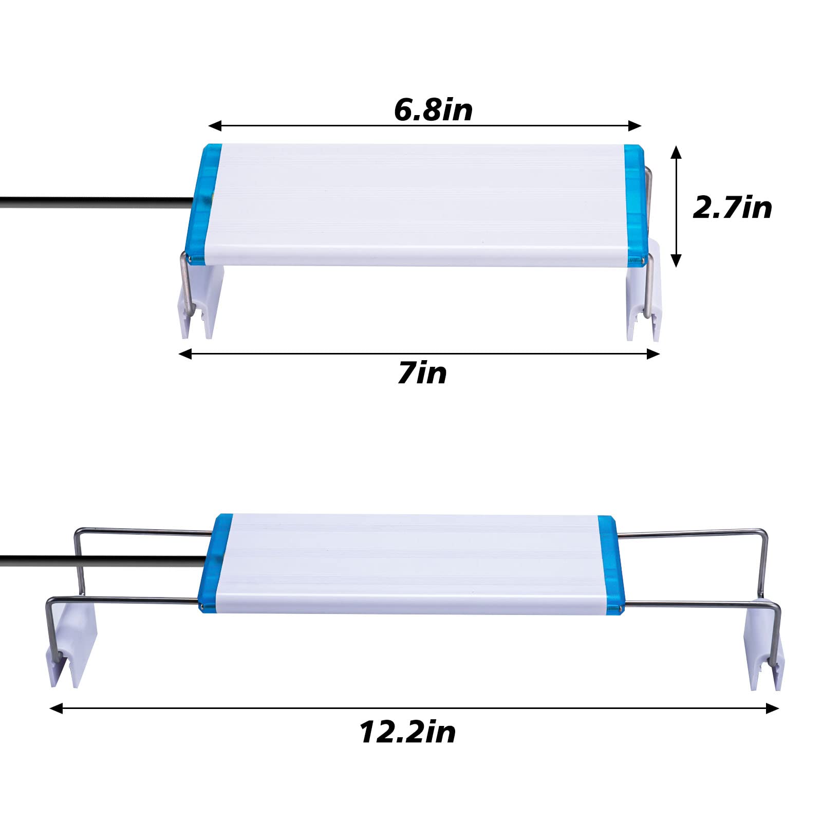 Oltraman Led Aquarium Light Full Spectrum Fish Tank Lights 7' 8' 10' 12' 8W Multi-Color Freshwater Saltwater Plant Lamp White Blue Red Leds