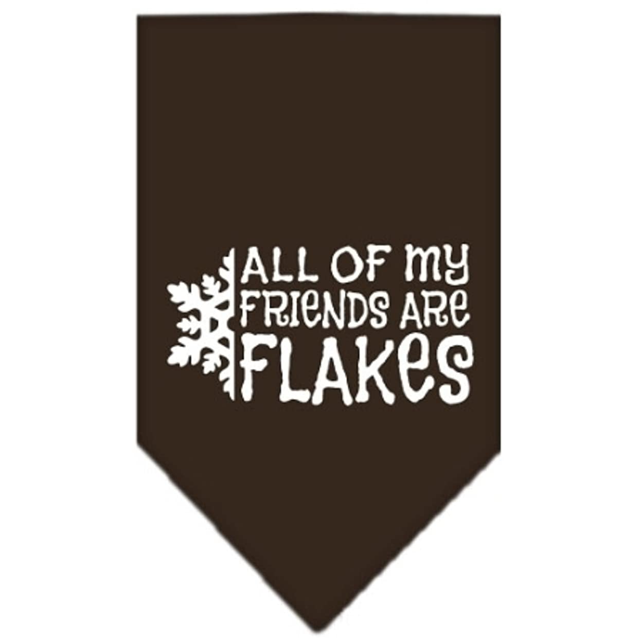 Mirage Pet Products All My Friends are Flakes Screen Print Bandana for Pets, Small, Cocoa